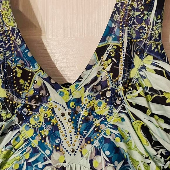 Women Ladies sz. LARGE  Floral Maxi Dress Cocktail Party  Summer Beach Sundress. - Picture 7 of 7